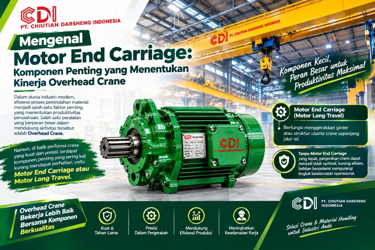 Gambar unggulan untuk Mengenal Motor End Carriage: Komponen Penting yang Menentukan Kinerja Overhead Crane