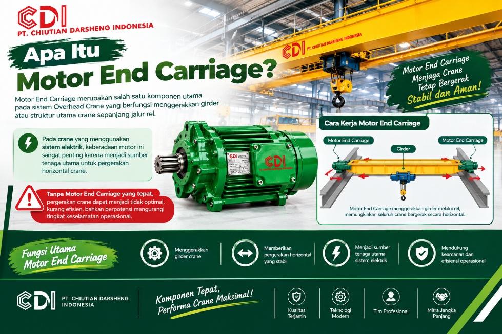 Posisi Motor End Carriage pada girder crane