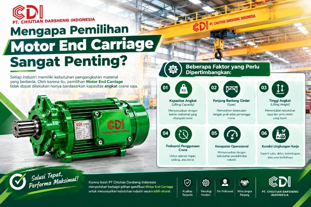 Faktor pemilihan Motor End Carriage